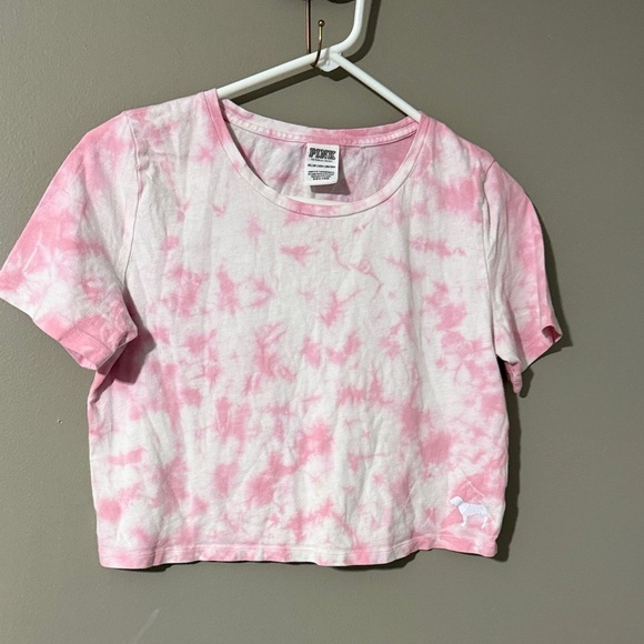 PINK Victoria's Secret Pink and White Crop Top - Picture 1 of 5